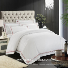 Hohe Qualität Weiß 100% Baumwolle bestickt Design Queen Size Bettbezug-Sets